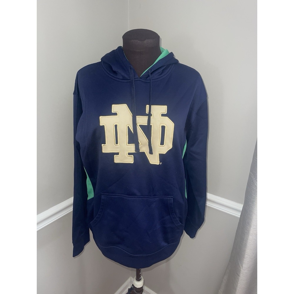 Notre Dame Proedge‎ Mens Hooded Embroidered Sweatshirt Sz Medium